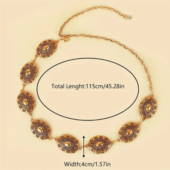 Flower Pattern Waist Chain Belt nwot - Picture 7 of 7